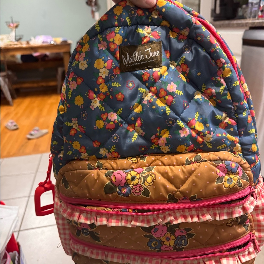 Matilda Jane Blue and Brown Floral Backpack